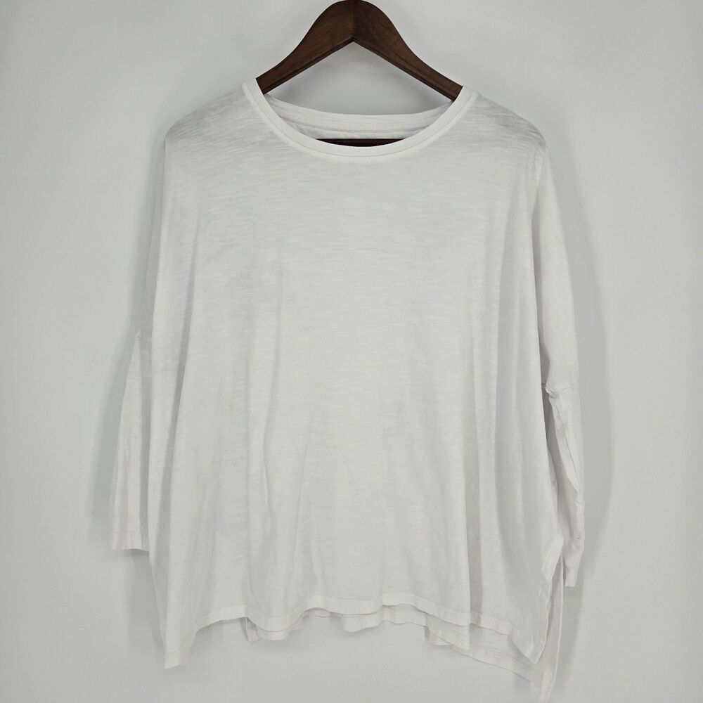 Mersea Catalina Slub Tee One Size White Minimalist Boxy Dolman Sleeve